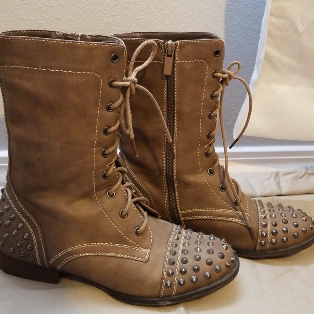 Studded Combat Boots